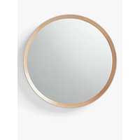 John Lewis & Partners Savina Wood Framed Round Mirror, Dia.75cm, Oak/Grey - John Lewis & Partners Savina Wood Framed Round Mirror, Dia.75cm, Oak/Grey -